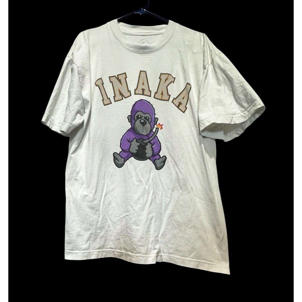 Inaka Power Purple Gorilla Gym Fitness White T-Shirt Tee Men’s Size Large